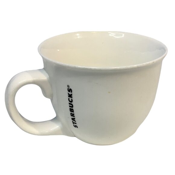 STARBUCKS Coffee Cup Large White  Mug 14 Oz. 2015 Iconic Green Mermaid Siren Log - Picture 2 of 5